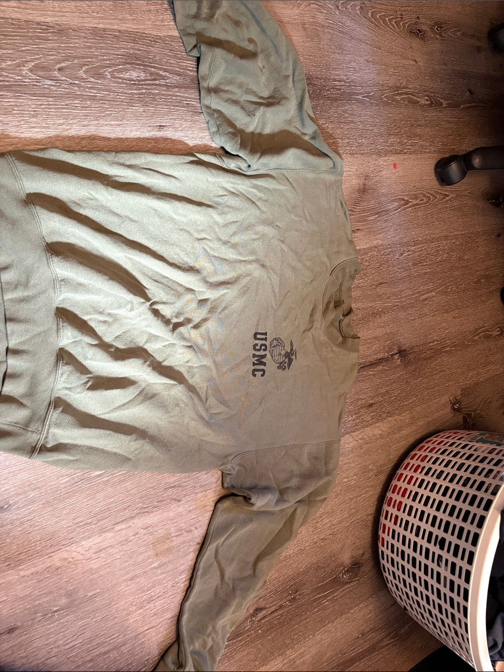 USMC Olive Green Military-Style Long Sleeve Shirt